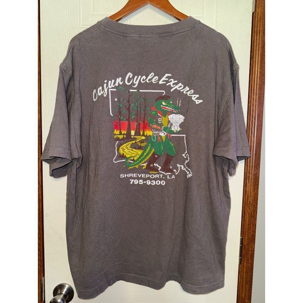 Harley-Davidson Vintage Short Sleeve T-Shirt Cajun Cycle‎ Express Shreveport, La